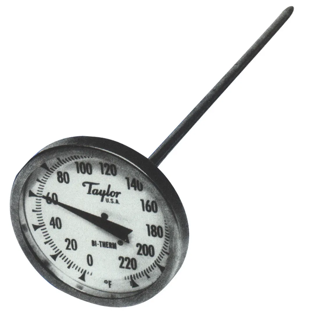 Taylor Precision 6215J Pocket Thermometer, Dial 2" Display, 0°‑220°F Range, 8" Stem, Stainless Steel