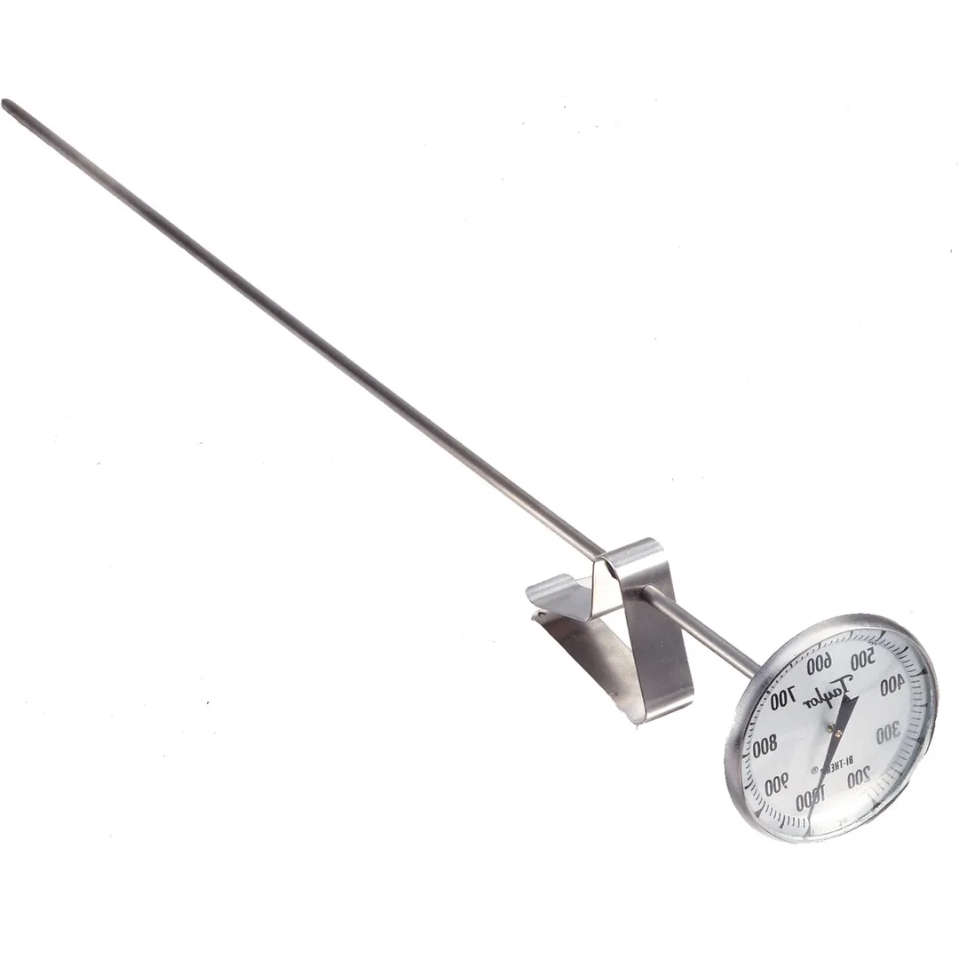 Taylor Precision 6246J Thermometer, 200°-1000°F, 1-3/4" Dial, Shield, 15" Steel Stem - Boxed