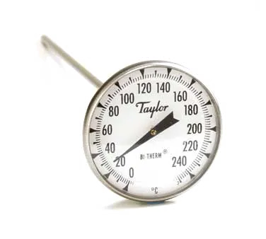 Taylor Precision 8238J Pocket Thermometer – 0°‑250°C Dial, 1" Display, 7‑9" Stem, ±2°F/1°C Accuracy