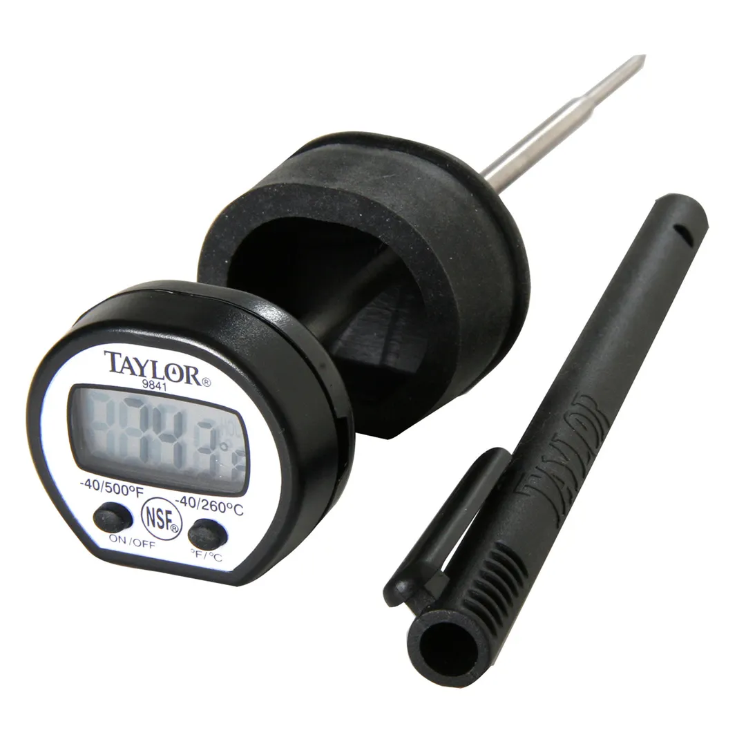 Taylor Precision 9841RB Pocket Thermometer – -40°F to 500°F, ±2°F, 0.3" LCD, 5", 1‑Sec Updates