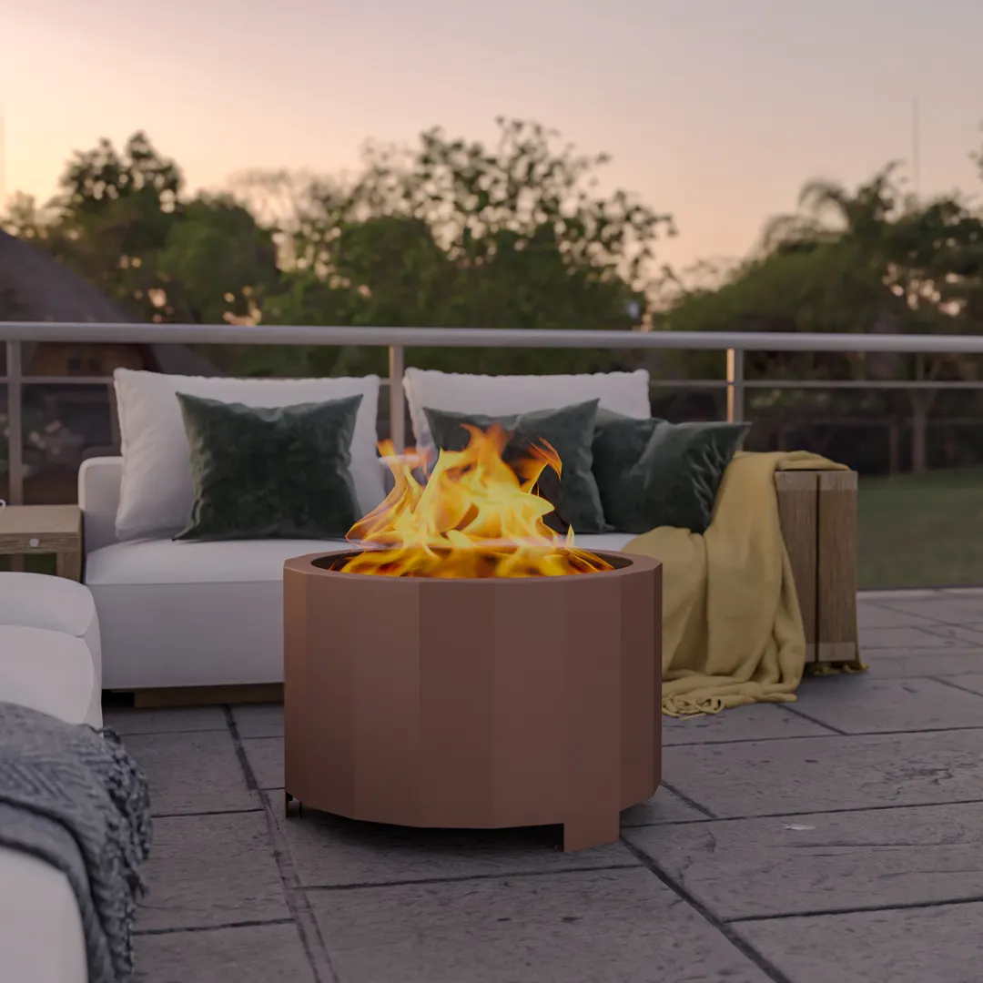 Flash Furniture BLN-HY-B-2201FP-03PC-BRZ-GG Fire Pit, 27" Diameter, Smokeless, Double-Wall Steel, Bronze