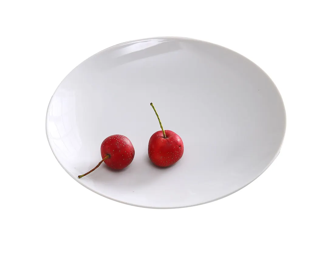 Yanco AC-10-C 10" Round Porcelain Plate, Super White, Rolled Edge Coupe Rim - Dozen