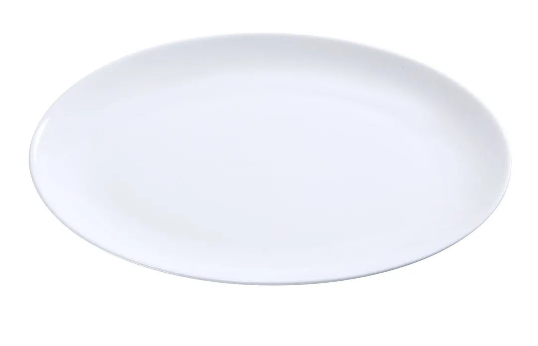 Yanco AC-10-CP China Platter, Oval 10" x 7" Porcelain White, Rolled Edge, Dishwasher Safe - Dozen