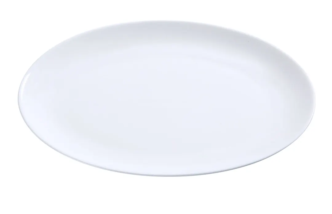 Yanco AC-12-CP China Platter, Oval 12" x 8", White Porcelain, Coupe Rim, Dishwasher Safe - Dozen
