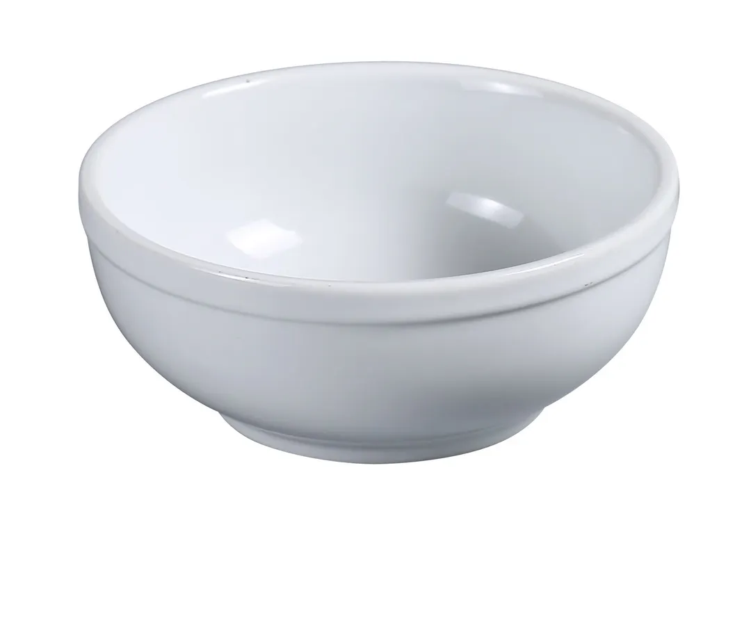 Yanco AC-18 - 15 oz Super White Porcelain Nappy Bowl, 5‑3/4" Diameter, Dishwasher Safe - Dozen