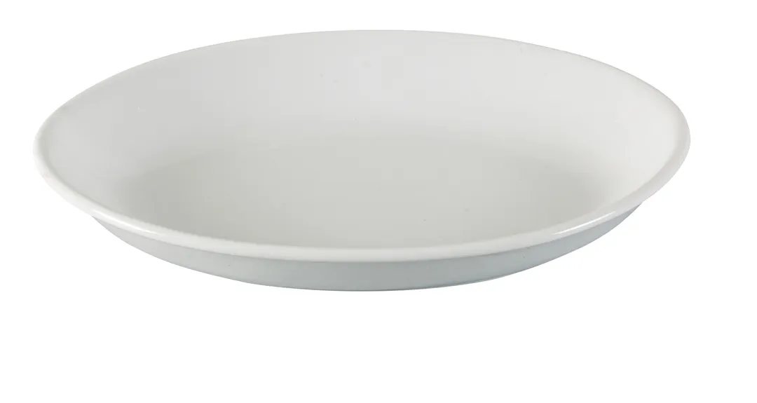 Yanco AC-219 - Oval Porcelain Platter, 19" L x 13-3/4" W x 2-1/4" H, Deep Rim, White, Dishwasher Safe