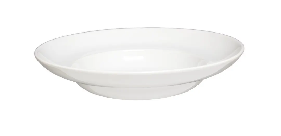 Yanco AC-312 - 22 oz Super White Porcelain Round Pasta Bowl, 12" Diameter, Dishwasher Safe - Dozen