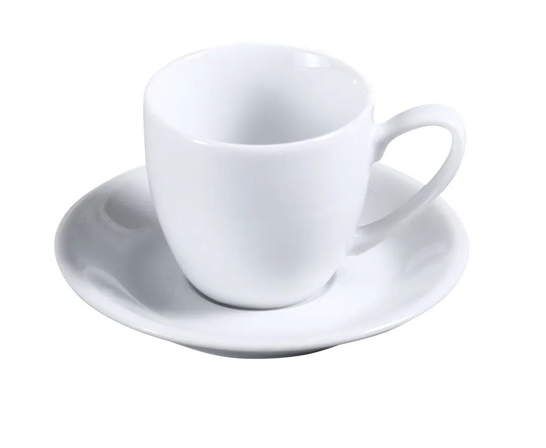 Yanco AC-36 - 4.5" White Porcelain Saucer, Rolled Edge, Dishwasher, Oven & Microwave Safe - Dozen