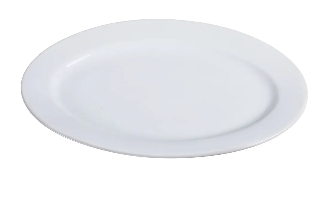 Yanco AC-61 Oval Porcelain Platter White 16" x 11-1/4" Rolled Edge Dishwasher Oven Safe - Dozen