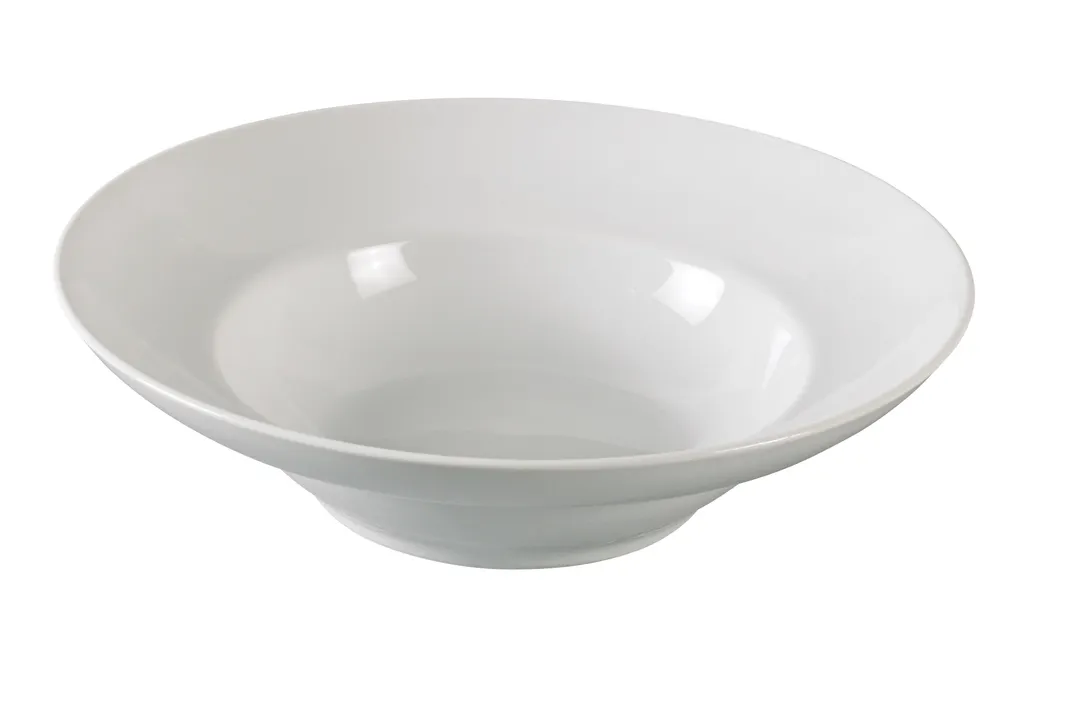 Yanco AC-711 - 10"¾ x 3" 32 oz White Porcelain Pasta Bowl Rolled Edge, Dishwasher Safe - Dozen