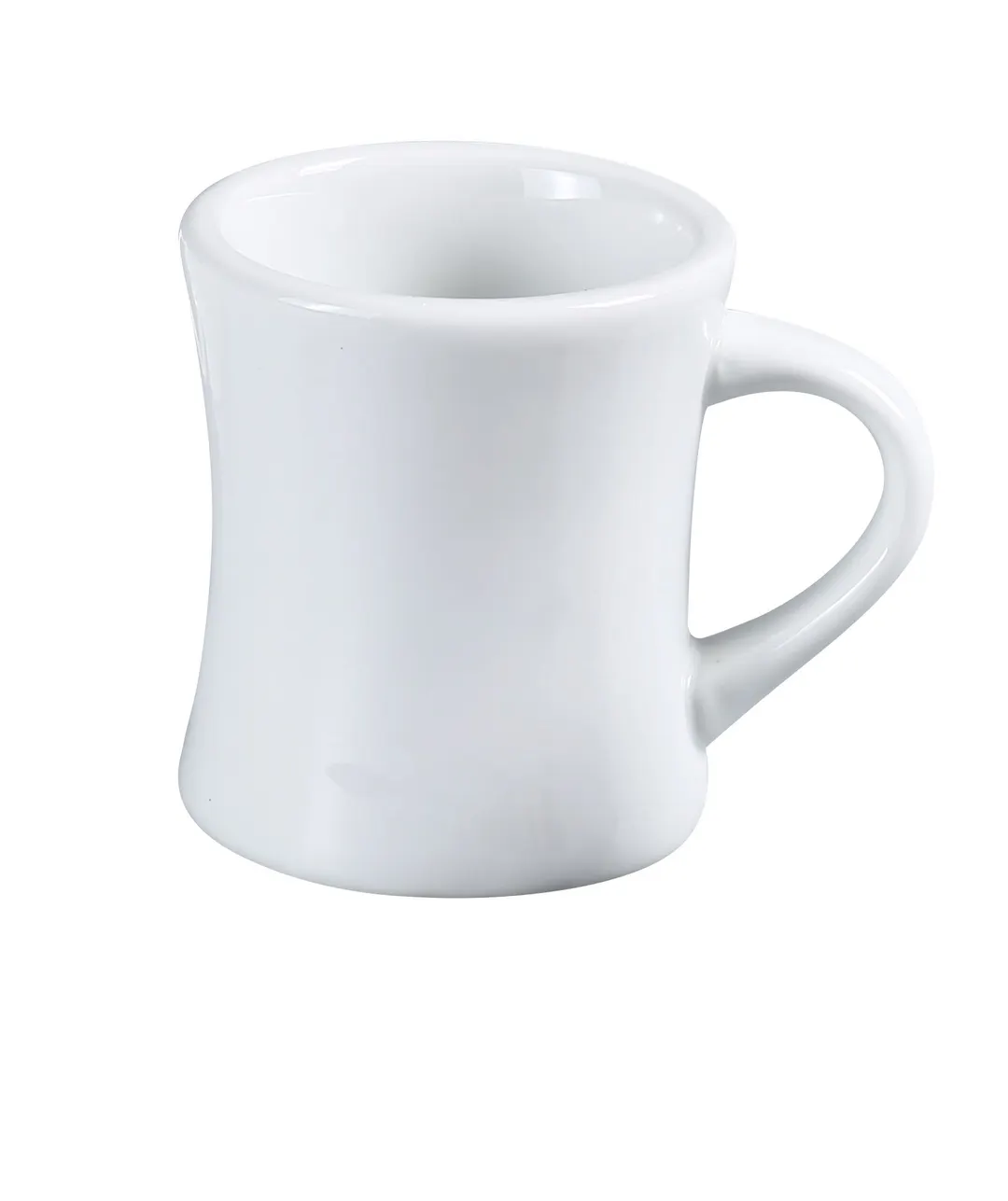 Yanco AC-75-H China Mug, 8-Ounce Super White Porcelain, 3-1/4" Dia x 3-1/2" H Nonstackable - Dozen