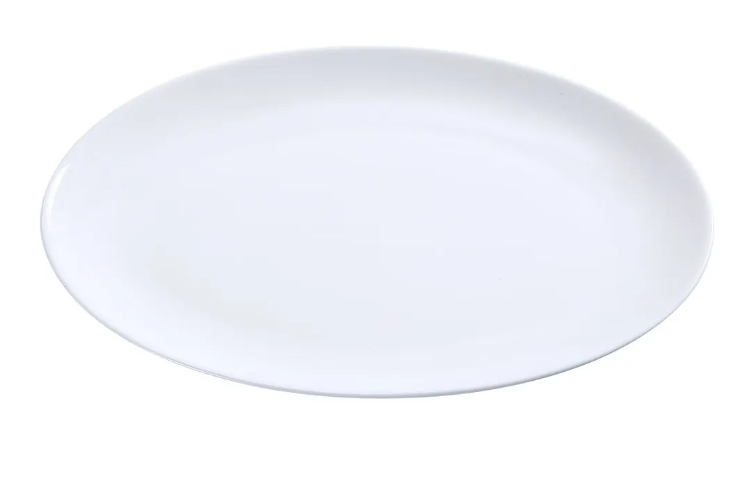 Yanco AC-8-CP Oval Porcelain Platter, 8" x 5-3/4", White, Rolled Edge Coupe Rim - Dozen