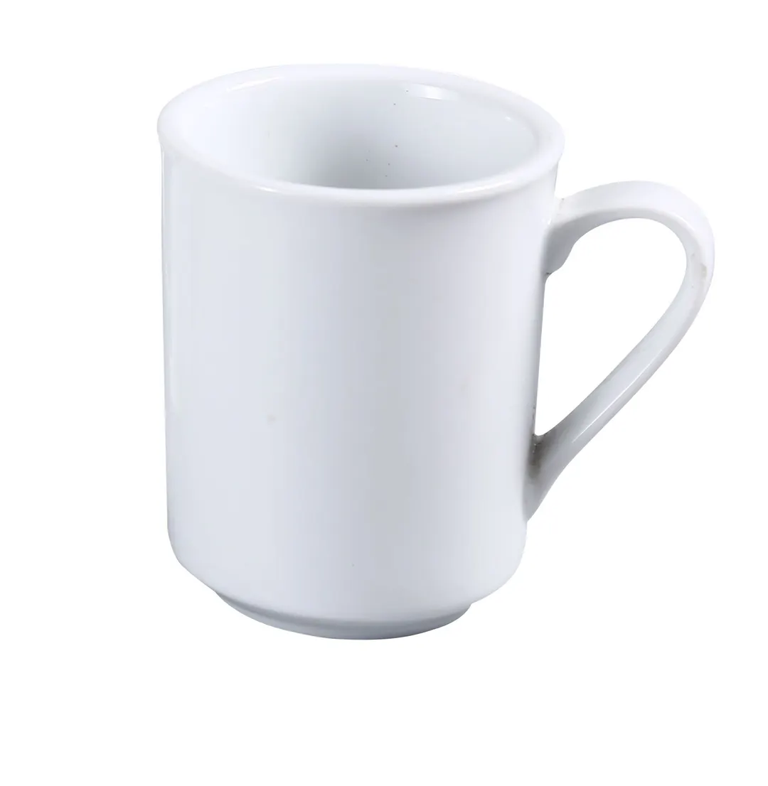 Yanco AC-8-S China Mug, 8-Ounce White Porcelain, 3-3/8" Dia x 3-7/8" H, Dishwasher Safe - Dozen