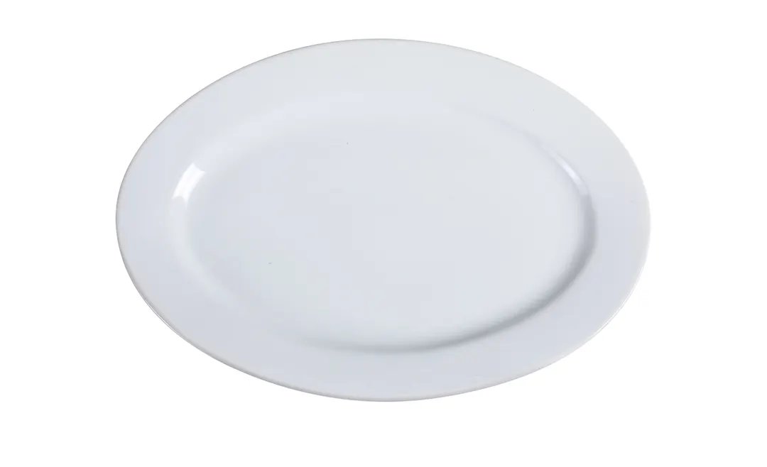 Yanco AC-92 Oval Platter, 22" x 15" White Porcelain, Rolled Edge, Dishwasher, Oven & Microwave Safe