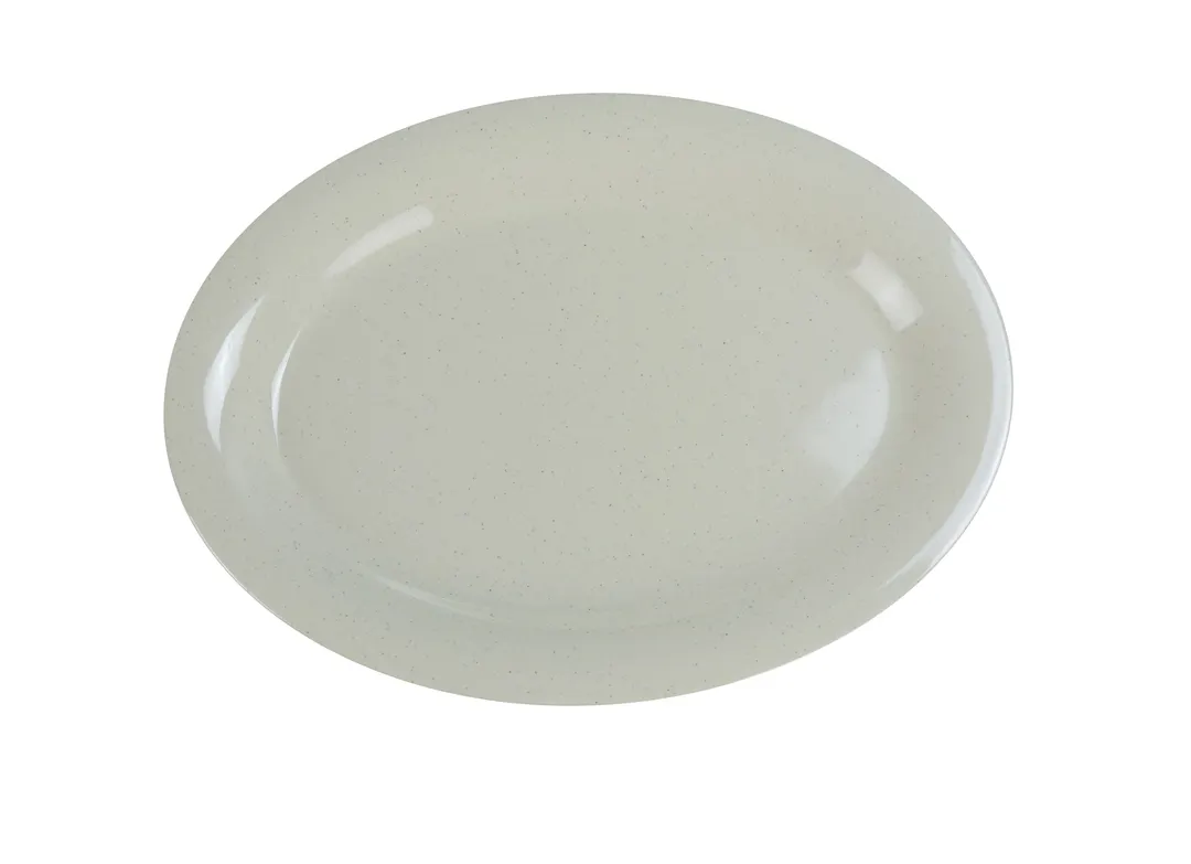 Yanco AD-216 Ardis Oval Platter, 16" x 12" Beige Melamine, Heavyweight Dishwasher Safe, NSF - Dozen