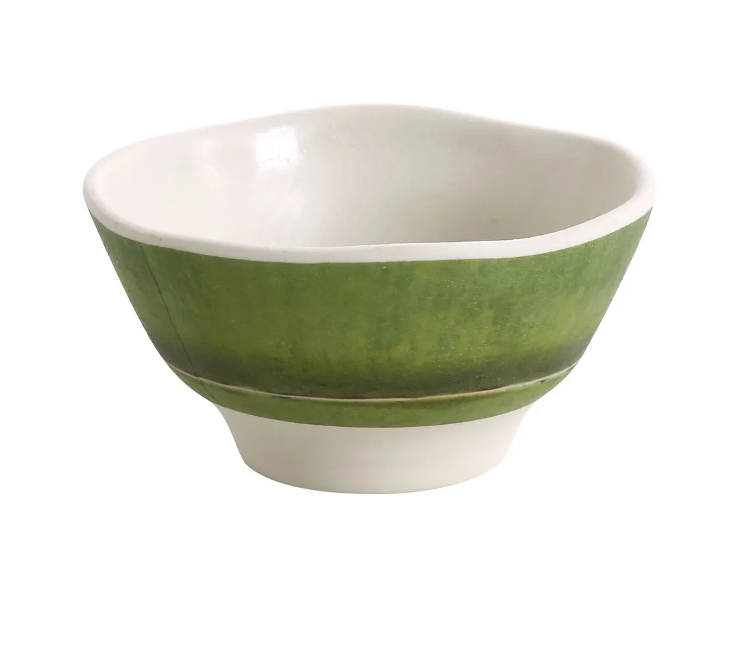 Yanco BA-405 Bamboo Miso Soup Bowl, 10 oz (½ Qt) 4½" Dia × 2½" H Round Melamine - Dozen