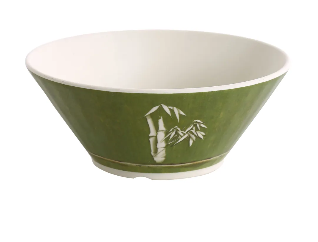 Yanco BA-507 - 32 oz (1 Qt) Bamboo Style Melamine Bowl 7" Diameter Dishwasher Safe - Dozen