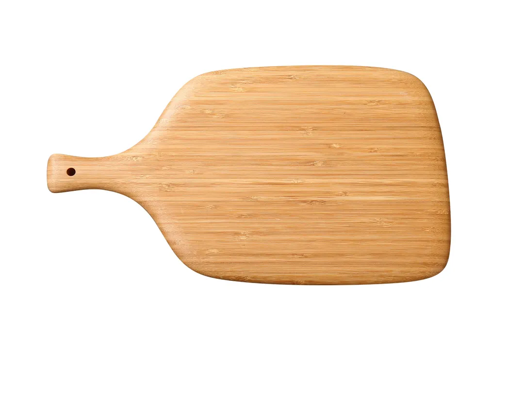 Yanco BB-315 Bamboo Rectangular Serving Board, 15" L x 8¼" W x 0¾" H, Wooden Material with Handle