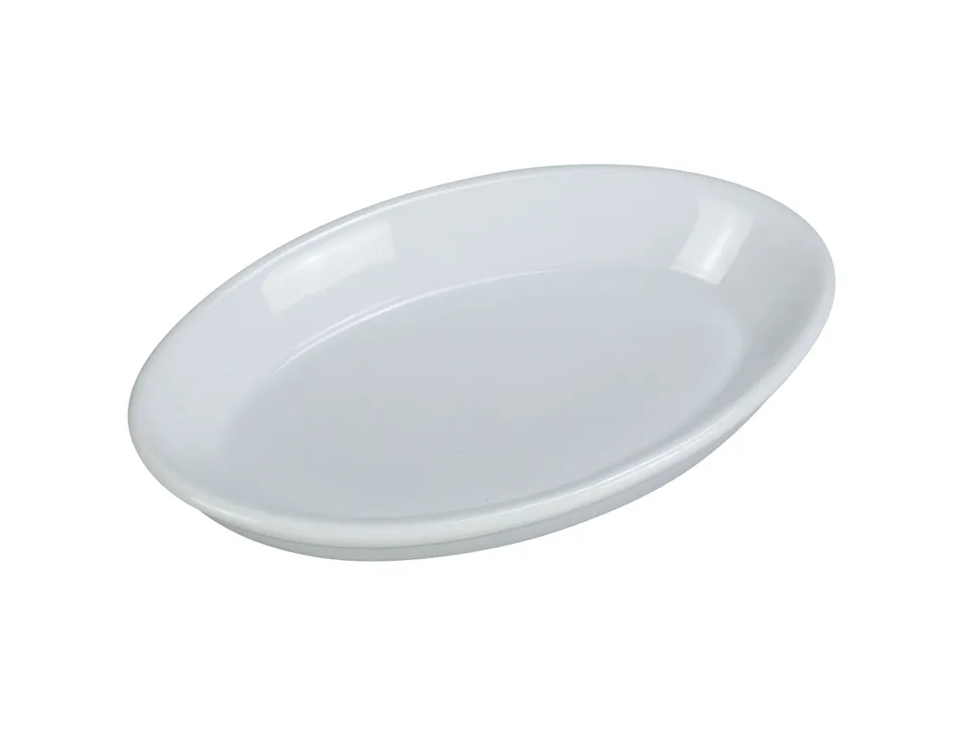 Yanco BK-002 - Oval Porcelain Baking Dish, 8 oz, 7" x 4" White, DW/Ov/MW Safe - Dozen