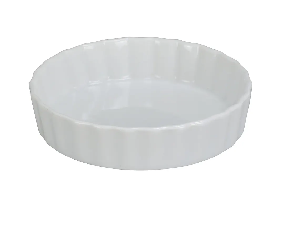 Yanco BK-605 Ramekin, 5" Round Porcelain Quiche Dish, 5.5 oz White, Oven & Microwave Safe - Dozen