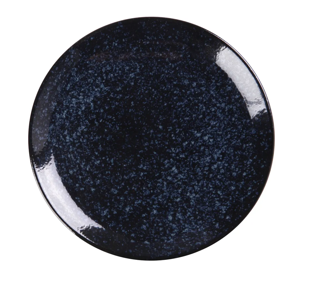 Yanco BL-109 - Blue Porcelain Round Plate, 9-1/8", Rolled Edge Coupe Rim, DW/Oven/MW Safe - Dozen