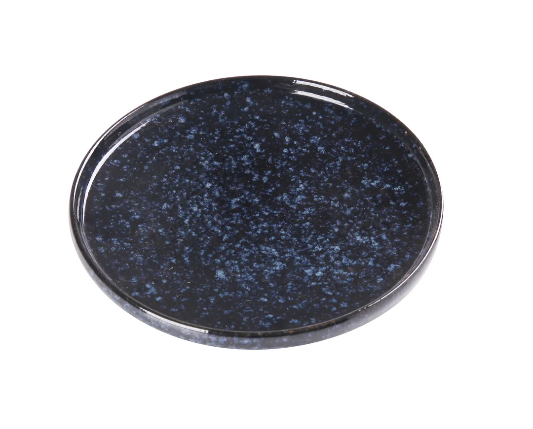 Yanco BL-207 - 7-1/2" Round Porcelain Plate, Blue Star, Rolled Edge - Dozen