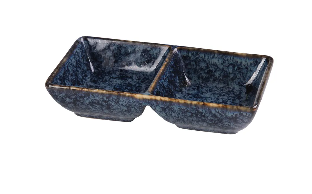 Yanco BL-4032 - Blue Sauce Dish, 3 oz 5.5" L x 3" W x 1.38" H, Porcelain, Dishwasher Safe - Dozen