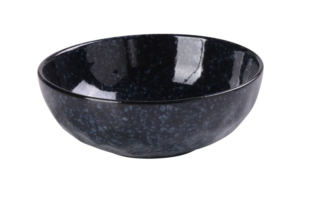 Yanco BL-808 - 30 Oz Blue Porcelain Round Noodle Bowl, 8" Diameter, 2½" Deep, Microwave - Dozen