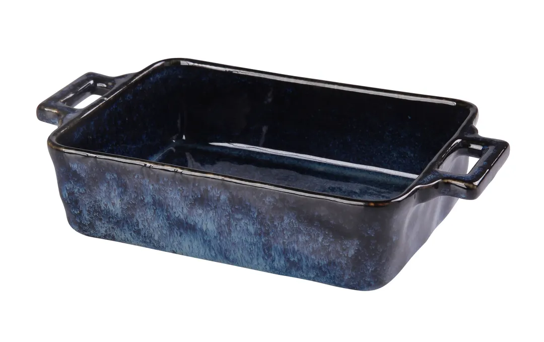 Yanco BL-912 - Blue Porc. 70 oz Rect. Dish (13-3/4" L x 7" W x 2-1/2" H), Dishwasher/Oven/MW Safe