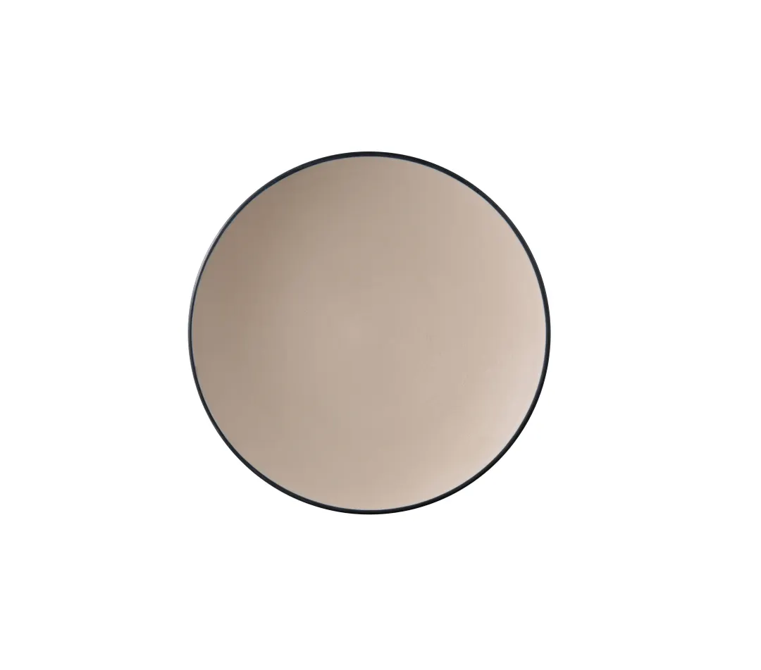 Yanco BM-107CL - 8"-9" Melamine Plate, Clay/Black, Dishwasher‑Safe, Break‑Resistant - Dozen