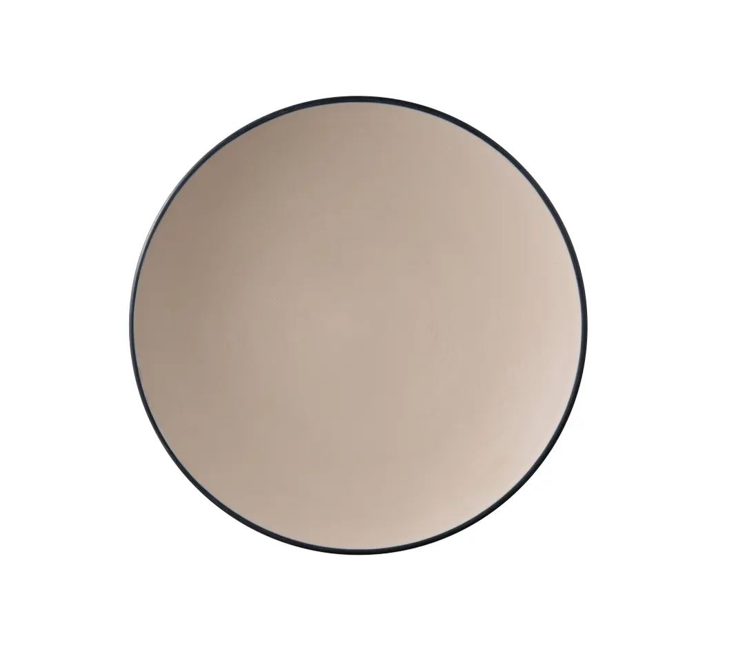 Yanco BM-110CL - 10.25" Dia x 1.25" H Round Melamine Plate, Clay/Black, Dishwasher‑Safe - Dozen