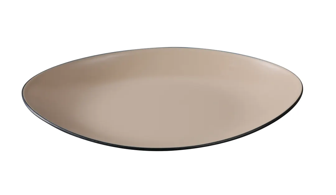 Yanco BM-213CL - Deep Oval Plate, 13.5" W x 8.5" D, Two‑Tone Melamine, Dishwasher‑Safe - Dozen