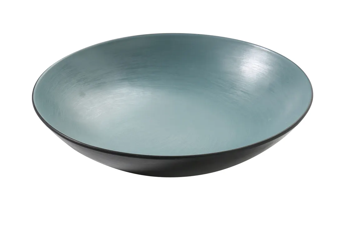 Yanco BM-309TL - 9" Salad & Pasta Bowl, 30 oz, Two-Tone Gray & Teal Melamine, - Dozen
