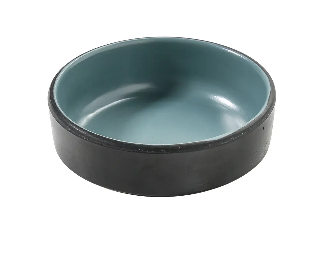 Yanco BM-4003TL Sauce Dish, 2 Oz, 3"W x 1"D x 3"H, Gray/Teal Melamine - Dozen