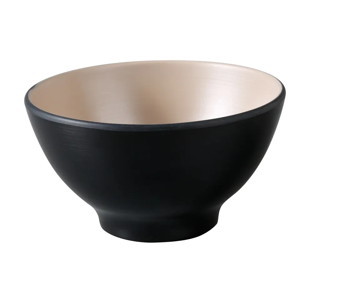 Yanco BM-404CL - Rice Soup Bowl, 10 Oz, 4.5" Dia X 2.75" H, Round Clay/Black Melamine, 1 Dozen