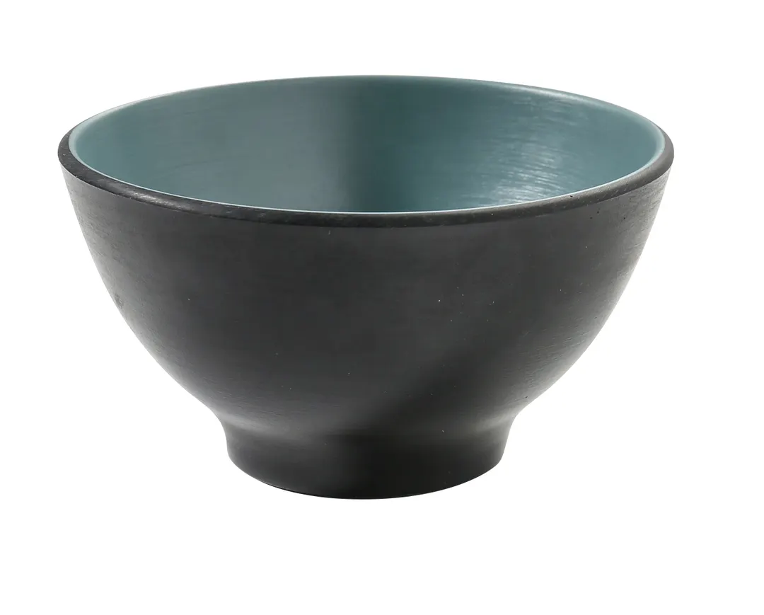 Yanco BM-404TL - 4.5" W x 2.5" D x 4.5" H 10 oz Melamine Soup Bowl, Two‑Tone Gray/Teal, 1 Dozen