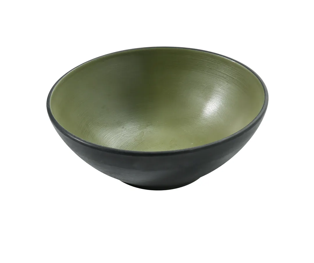 Yanco BM-405GR - 5.75" W x 2.25" D x 5.75" H 12-15 oz Gray/Green Melamine Bowl - Dozen