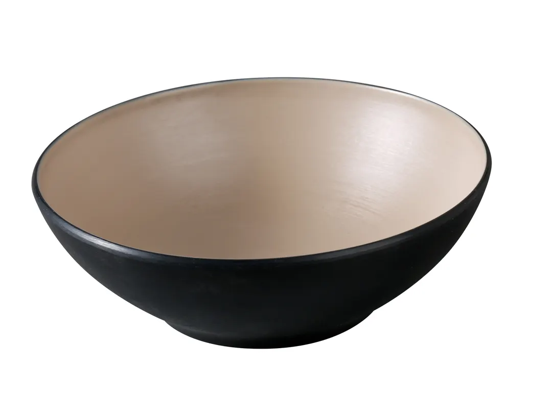 Yanco BM-407CL – 30 oz Bowl, 7¼" Dia x 2¾" H, Clay/Black Melamine, Dishwasher‑Safe – 1 Dozen