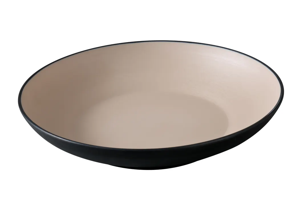 Yanco BM-709CL Two‑Tone Round 9" Diameter 30 oz Melamine Bowl, Clay‑Black, Durable - Dozen