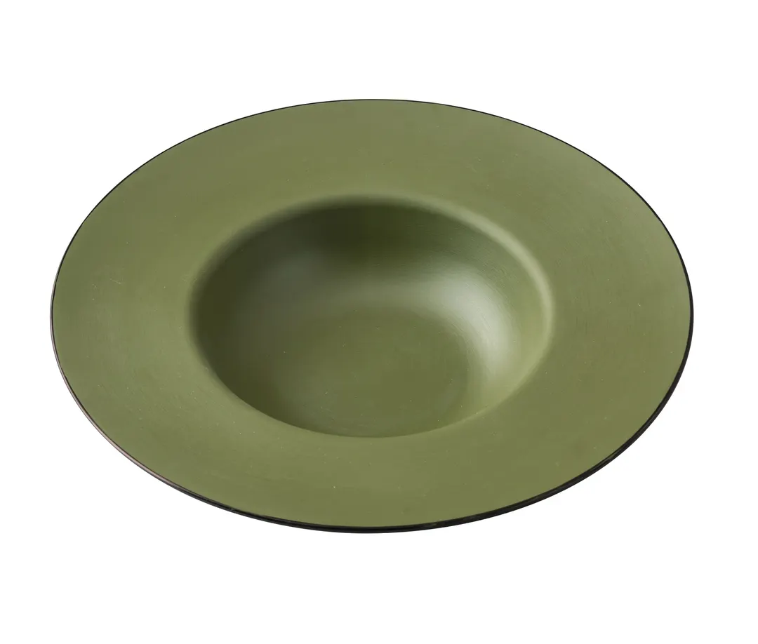 Yanco BM-711GR - 11-1/2" x 11-1/2" x 2-1/2" Plate, 16 oz Melamine, Birmingham Green, Rim - Dozen