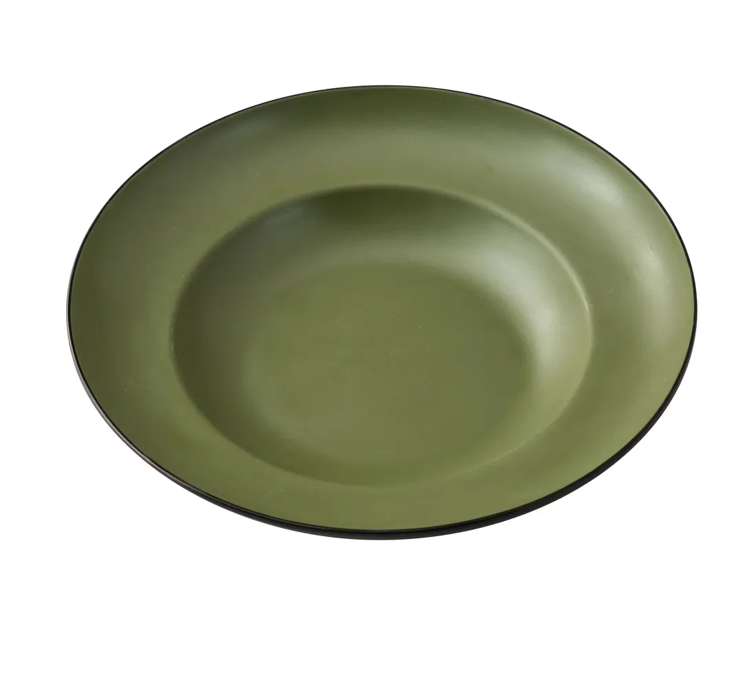Yanco BM-810GR Melamine Pasta Bowl, 10-3/4" x 2-1/4", 12 oz, Two-Tone Birmingham Green - Dozen