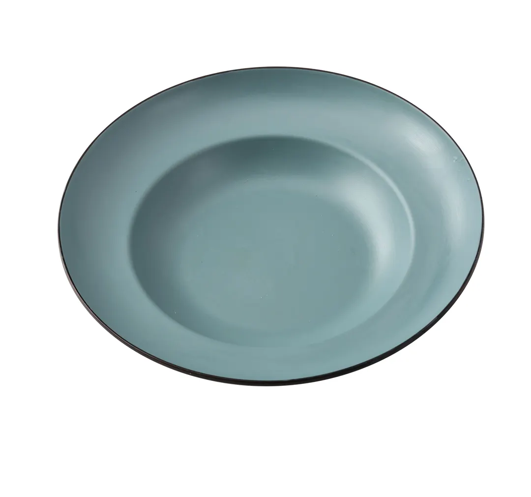 Yanco BM-810TL - 10-3/4" x 2-1/4" 12 oz Melamine Two‑Tone Birmingham Teal Bowl - Dozen