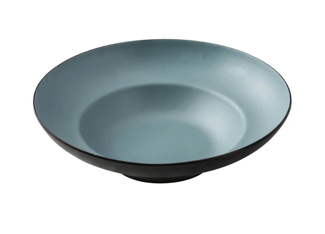 Yanco BM-811TL - 11" Pasta Bowl, 20 oz, Two‑Tone Birmingham Teal Melamine, Dishwasher Safe - Dozen