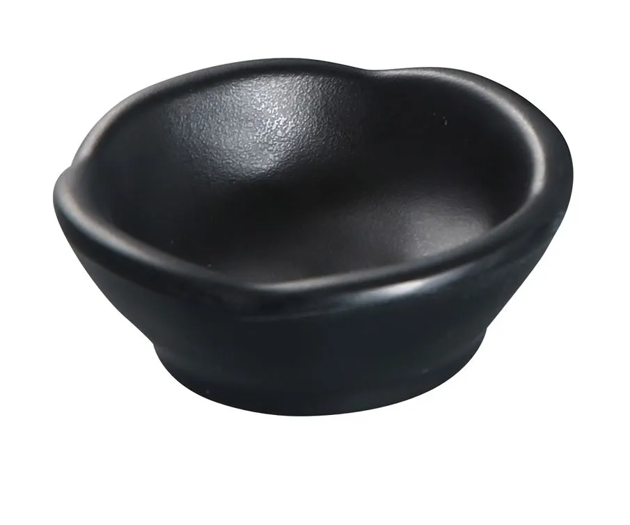 Yanco BP-0003 - Black Pearl Sauce Dish, 2.5 oz (¼ qt) 3‑3/4"×2‑1/4", Melamine, Mat Surface - Dozen