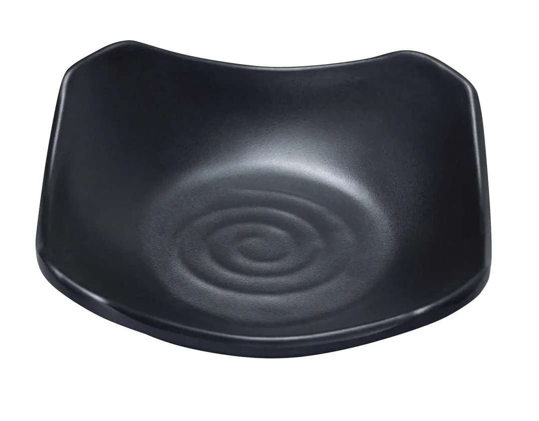 Yanco BP-0104 - Black Pearl 4-1/2" Square Plate, 5 oz Melamine Matte, Asian Style, 1 Dozen