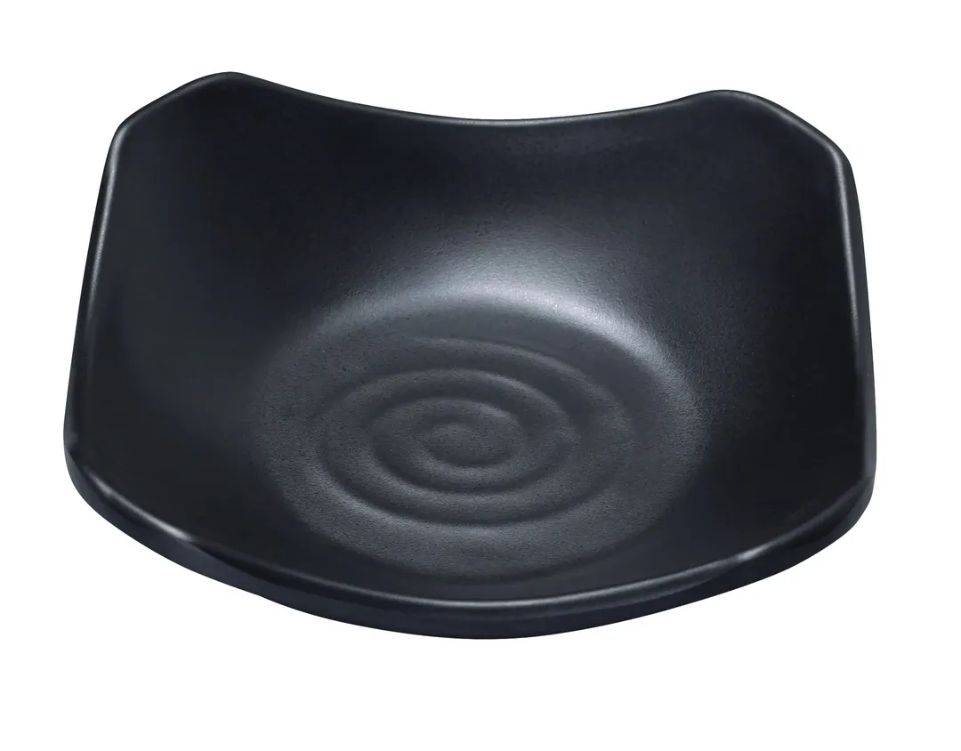 Yanco BP-0105 - Black Pearl Square Plate 5-1/2" (4"-5") 6 oz Melamine Matting Surface - Dozen