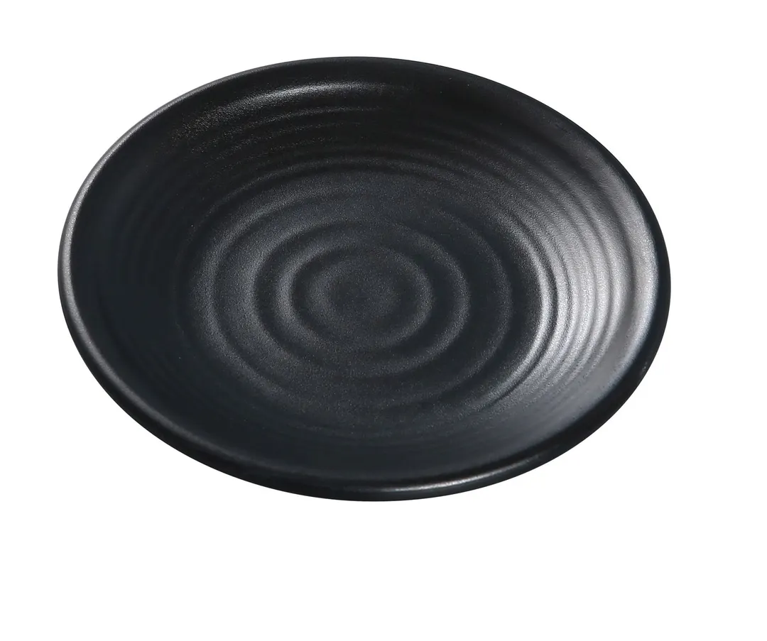 Yanco BP-1006 - Black Pearl 6" Round Melamine Plate with Matting Surface, 1 Dozen