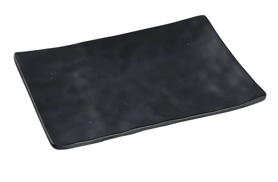 Yanco BP-2008 Black Pearl Plate, 8" x 5-1/2", Melamine with Matting Surface, Black - Dozen