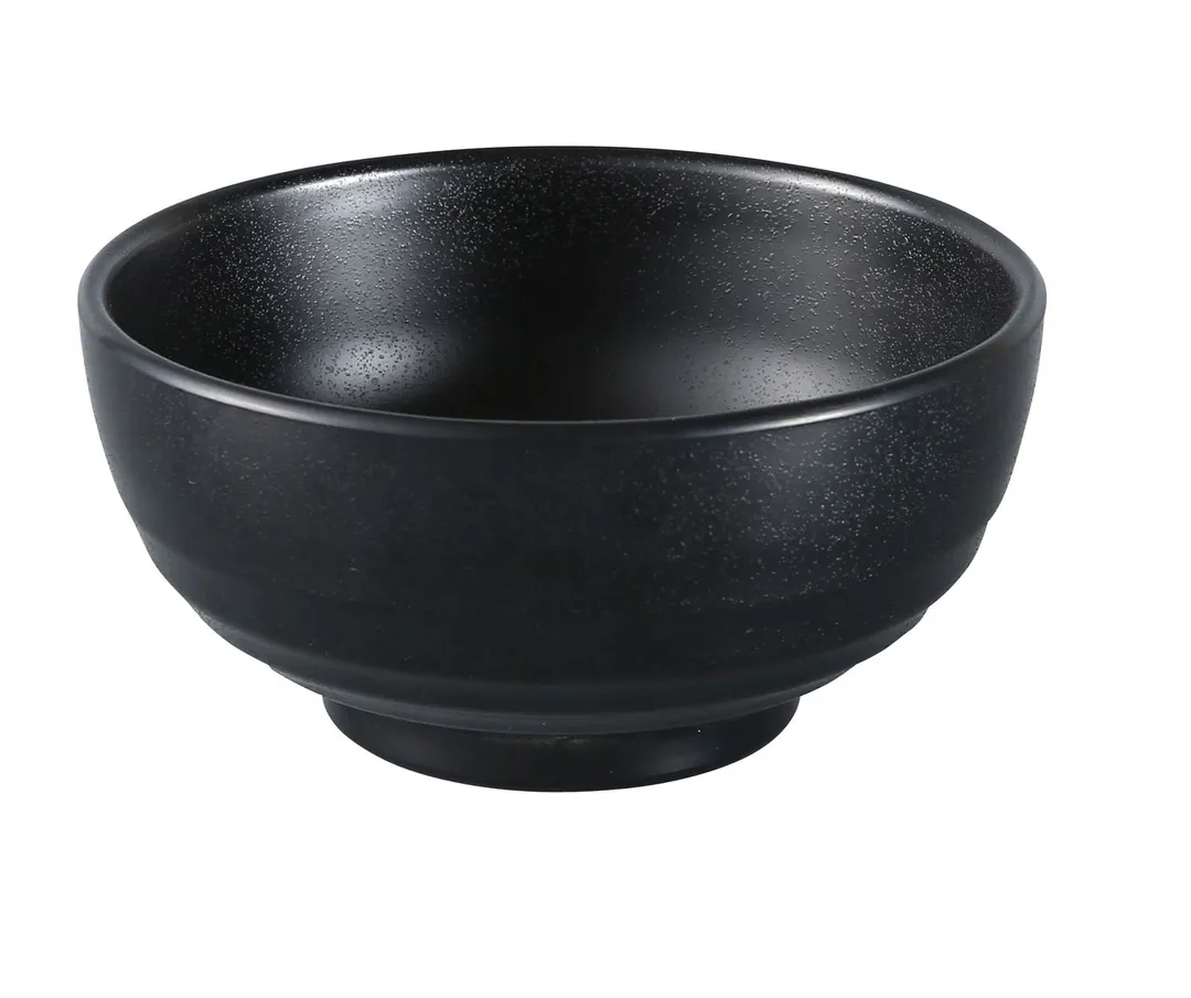 Yanco BP-3006 Black Pearl Noodle Bowl, 26 oz 6" Dia. x 3" H, Melamine Matte, Asian Style - Dozen