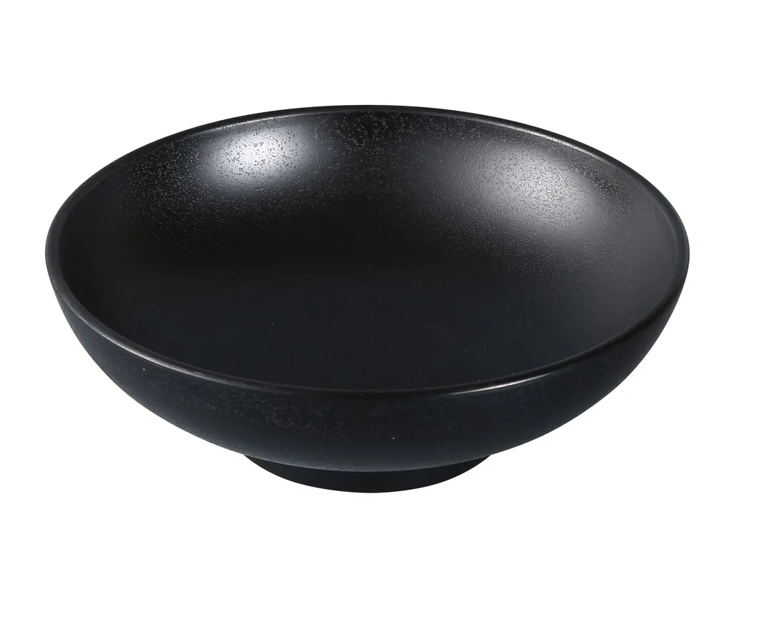 Yanco BP-3009 Black Pearl Asian Bowl, 9" Dia x 3-1/4" H, 48 oz (1 Qt) Melamine Matte - Dozen